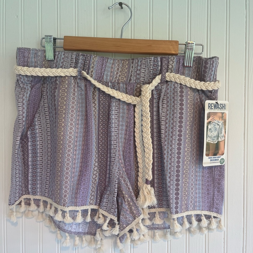 Rewash Boho Tassel Beach Shorts L